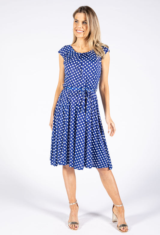 Belted Dotted Dress