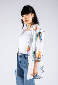Floral Print Linen Shirt