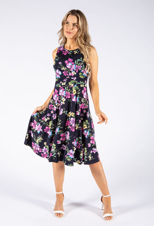 Sleeveless Floral Print Dress