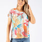 Abstract Leaf Print Top