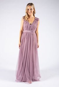 Maxi Dress With Ruffle Shoulder Detail