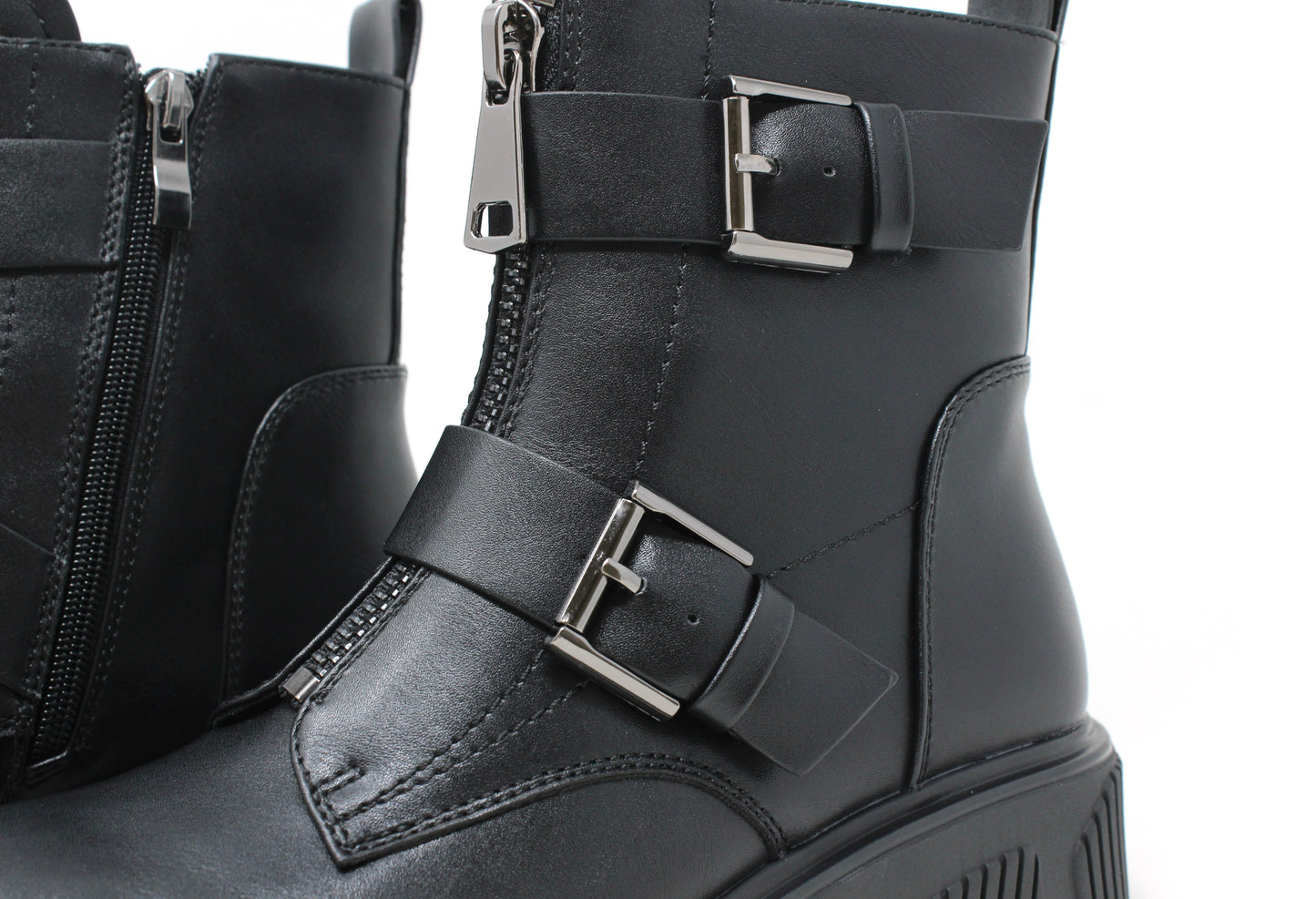 Front Zip and Buckle Boot