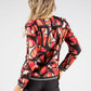 Abstract Print fine Knit Pullover