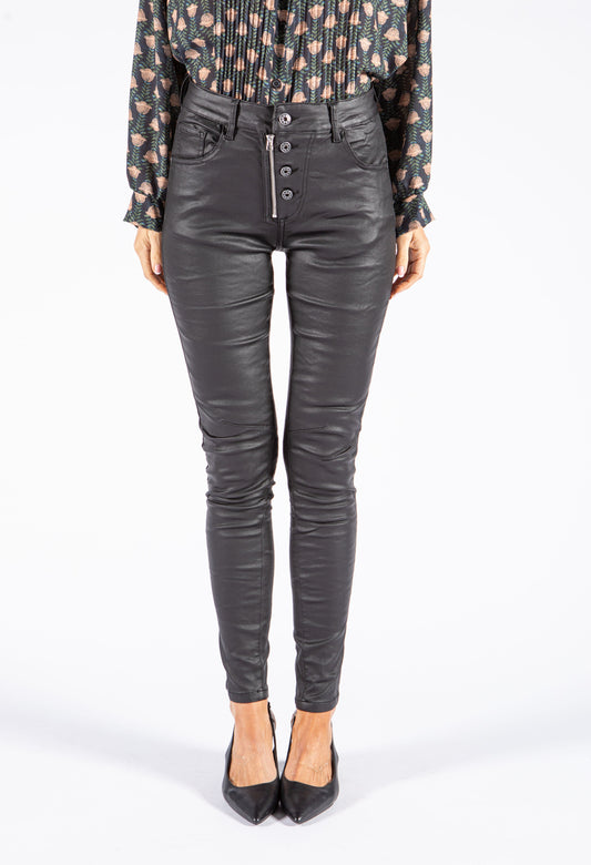 Crinkle Leather Look Trousers
