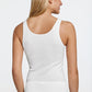 White Strap Top with Embroidery Neckline