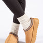 Platform Slip On Boots with Embroidered Trim