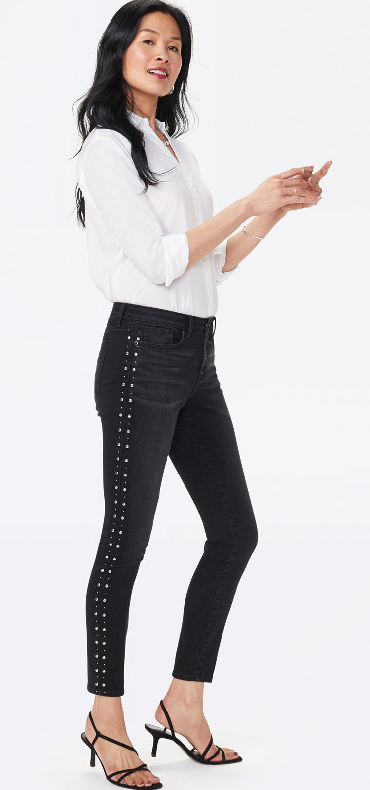 Ami Skinny Jeans With Studded Side Seams