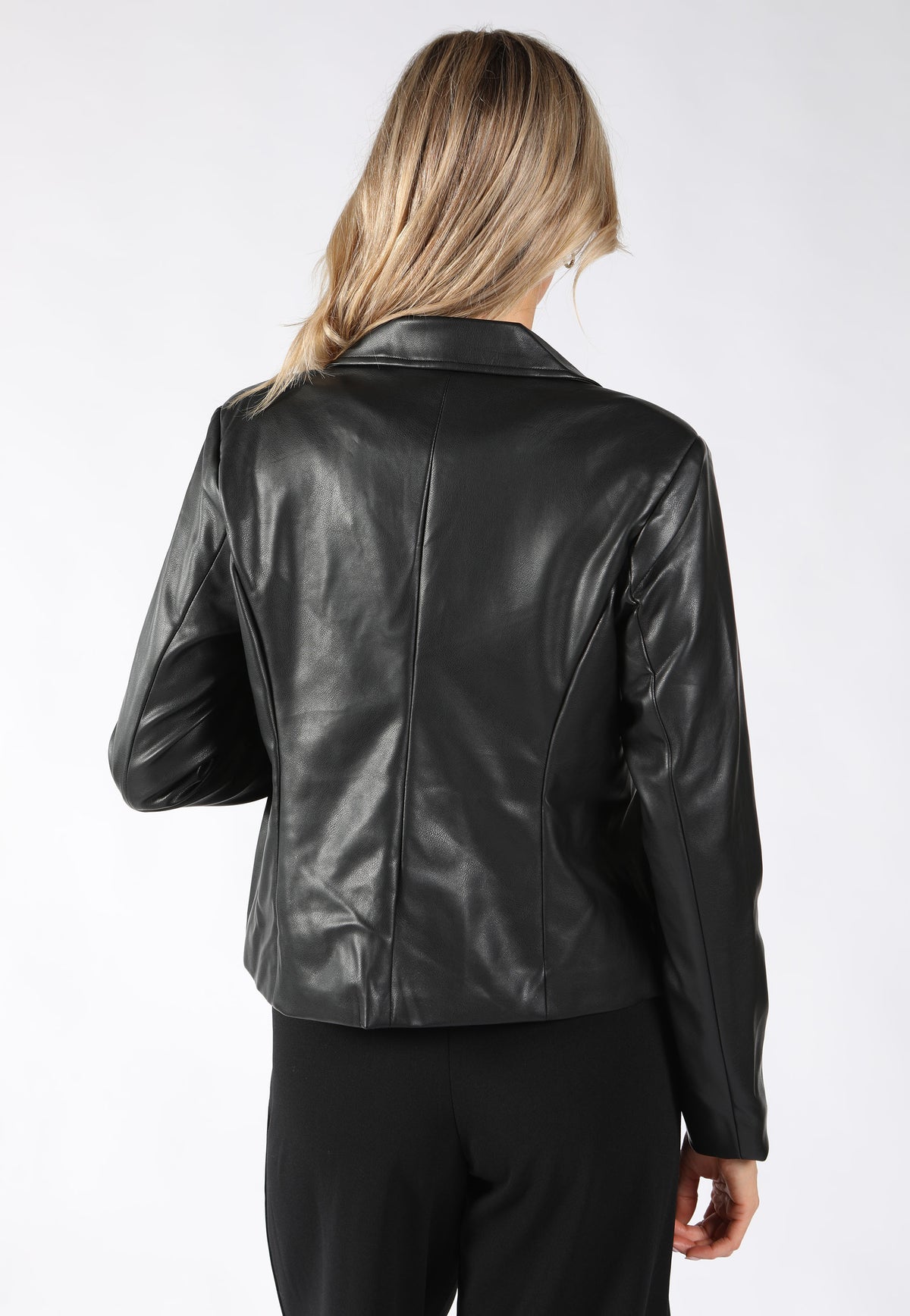 Double Breasted Faux Leather Jacket