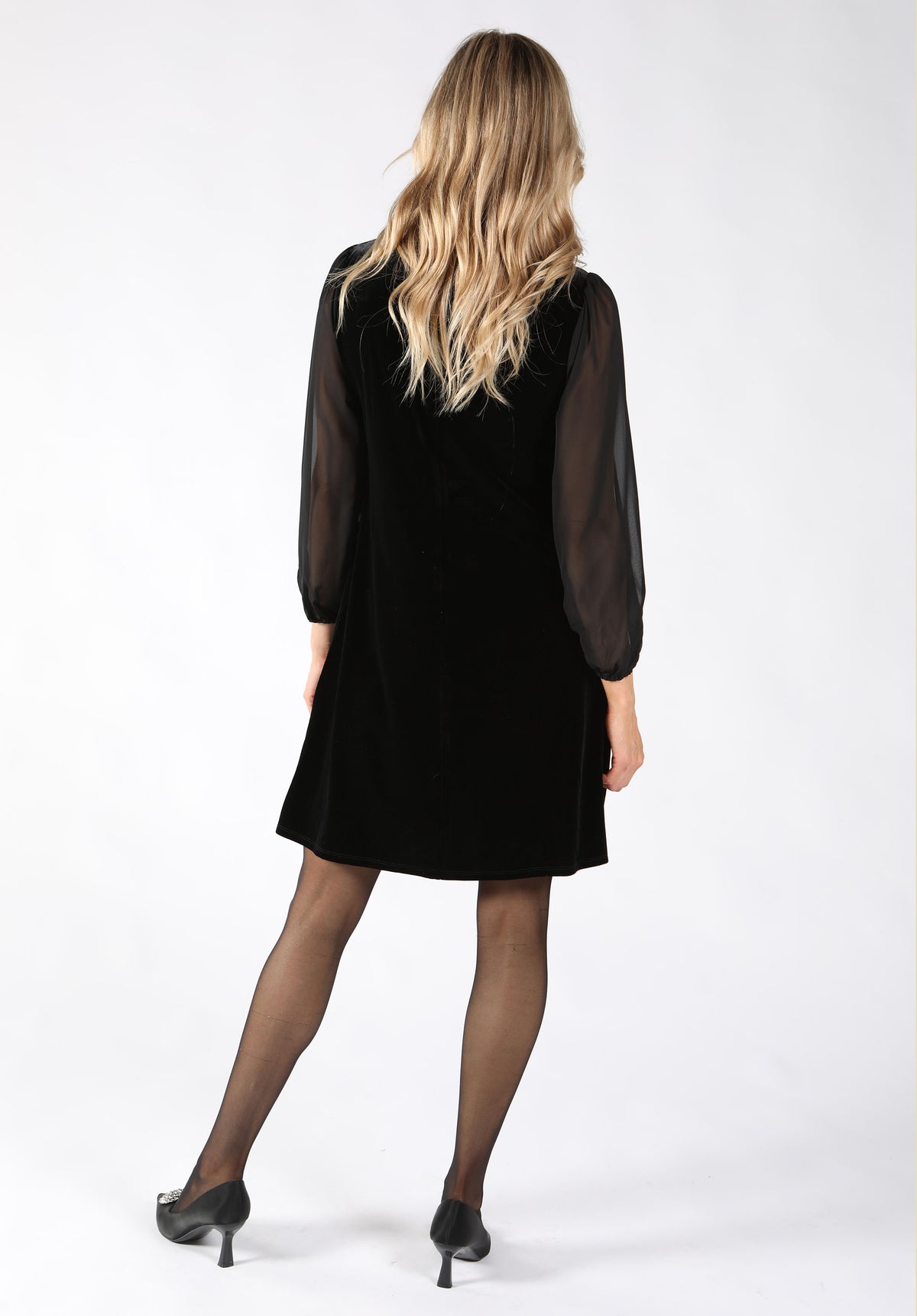 Diamante Brooch Velvet Dress