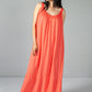 Coral Relaxed Fit Summer Dress