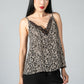 Animal Print Cami with Lace Trim