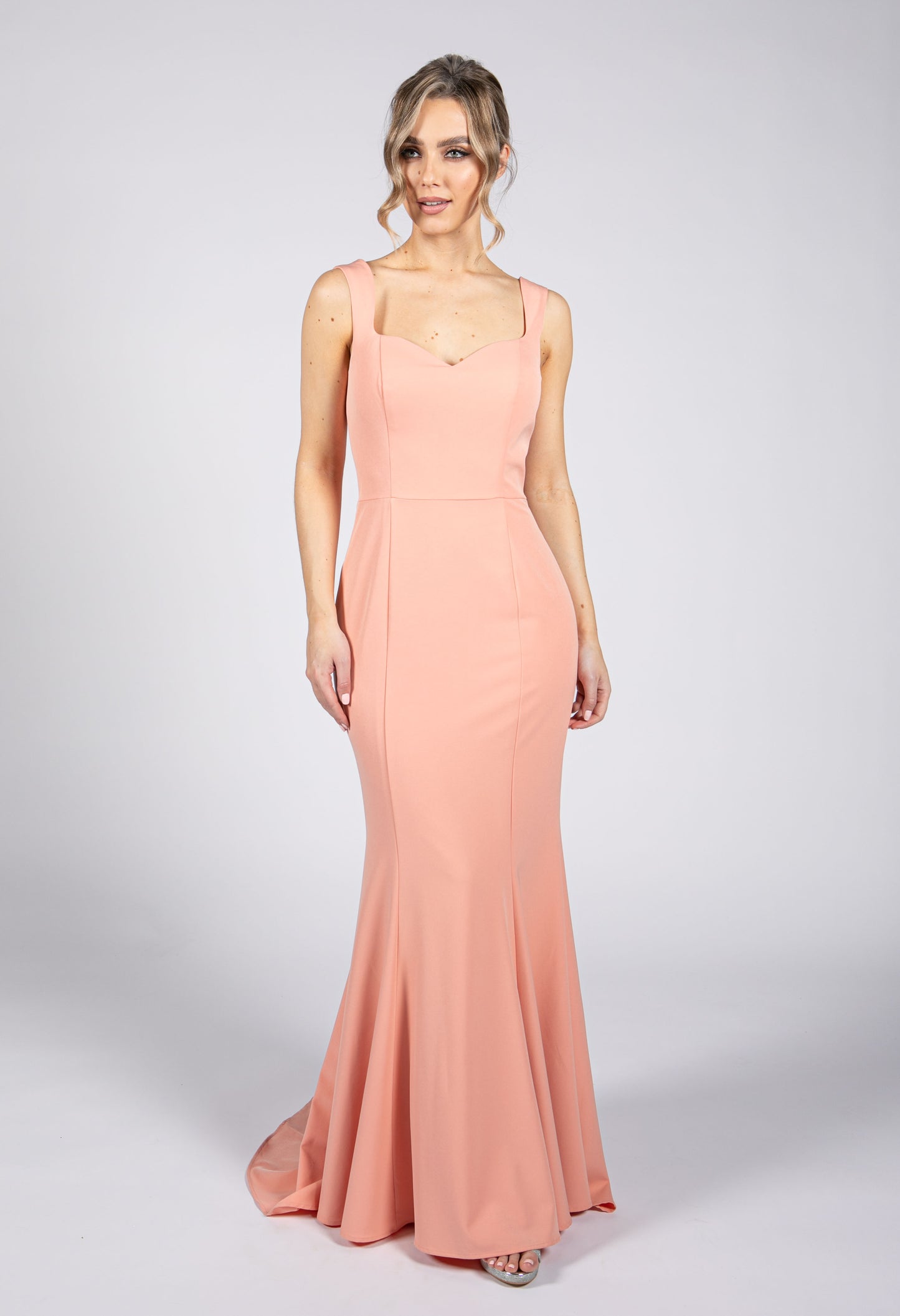 Coral Sweetheart Fitted Gown