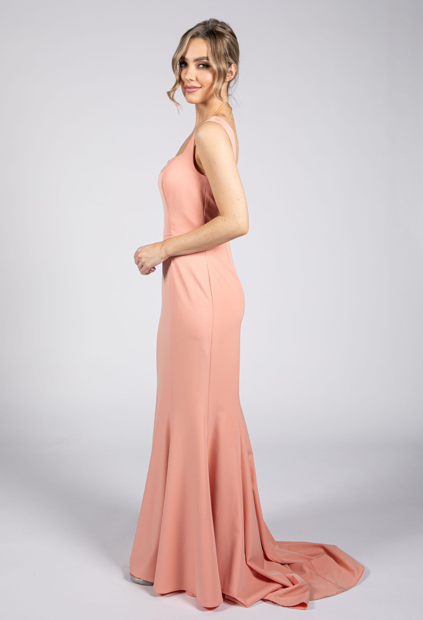 Coral Sweetheart Fitted Gown