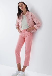 TRUE CROPPED SLIM JEANS, PINK COLOURED