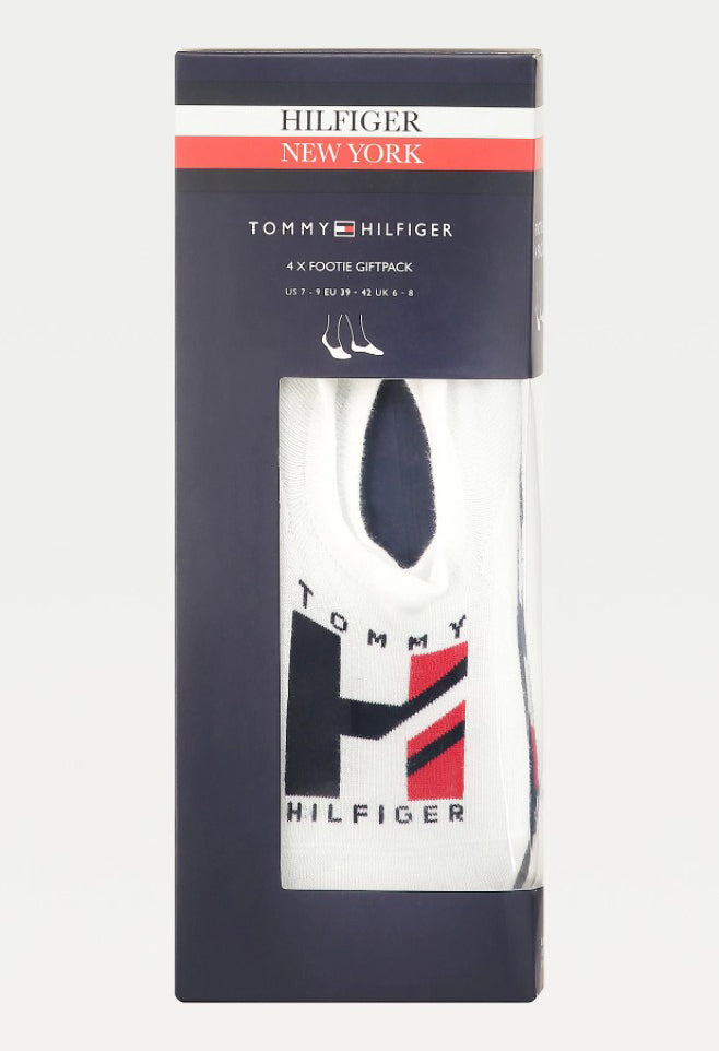 4-PACK FOOTIE SOCKS in navy and White