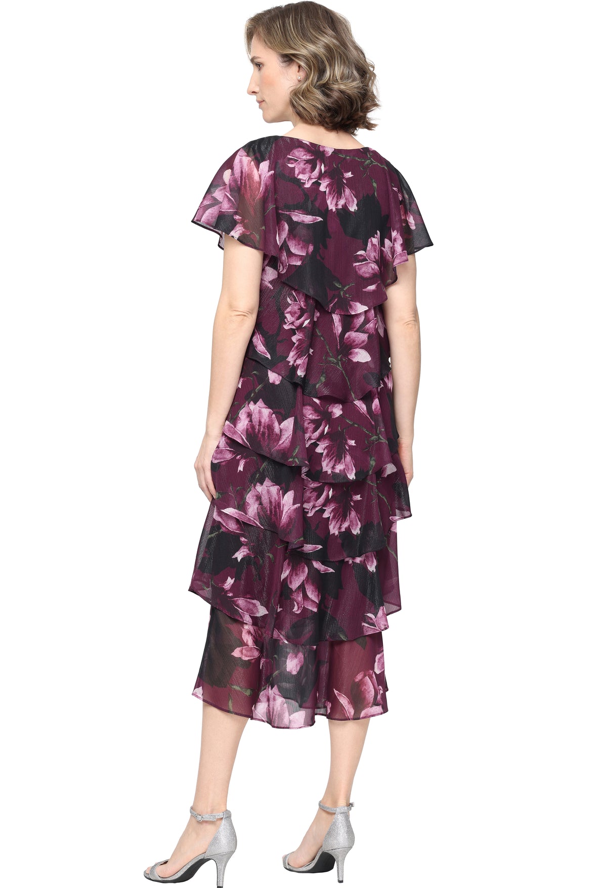 Floral Chiffon Midi Dress