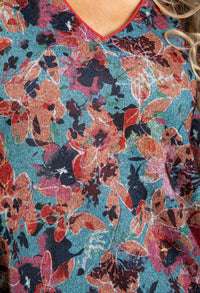 Fine Knit Floral Pattern Top