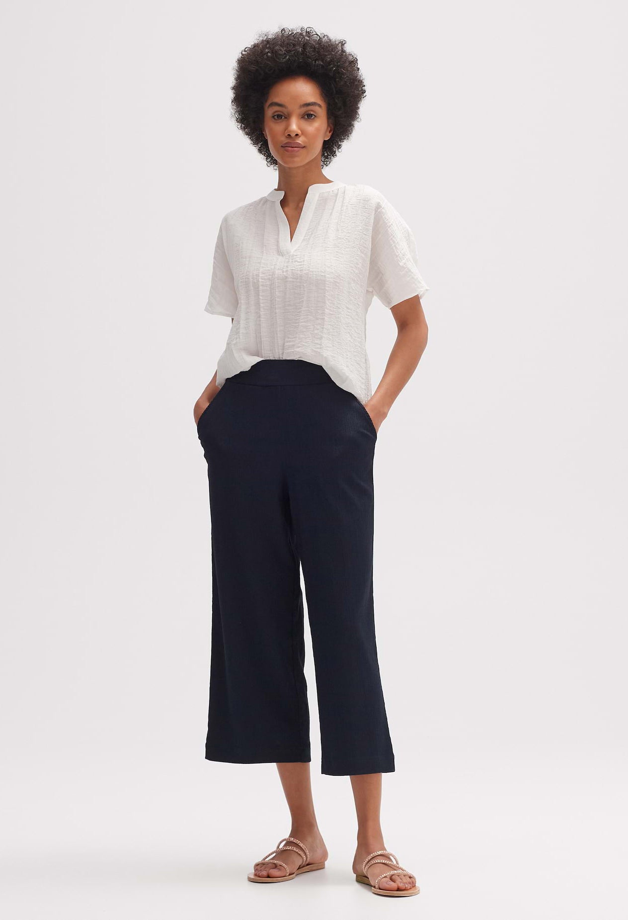 Meltiko Wide Cropped Culottes with Structure