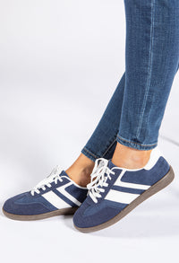 Faux Suede Stripe Trainers