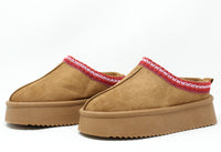 Camel Slip On Boot with Red Trim
