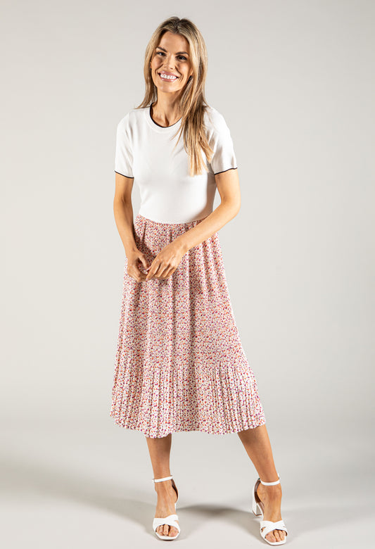 Floral dress with pleated skirt
