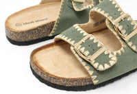 Double Strap Embroidered Sandal