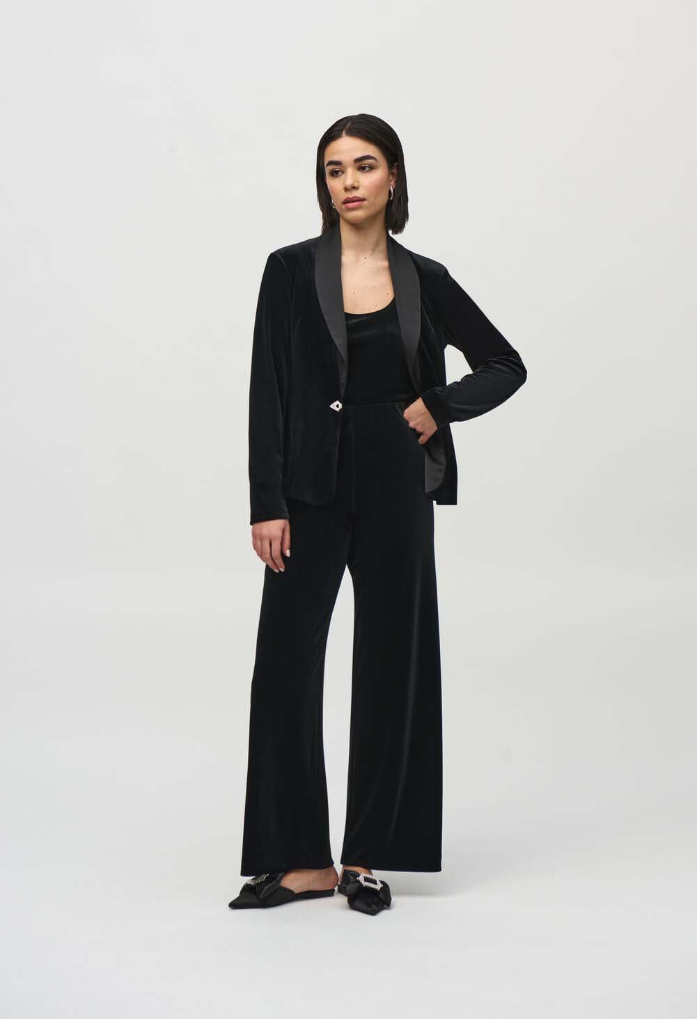 Velvet Wide-leg Trousers | Pamela Scott 
