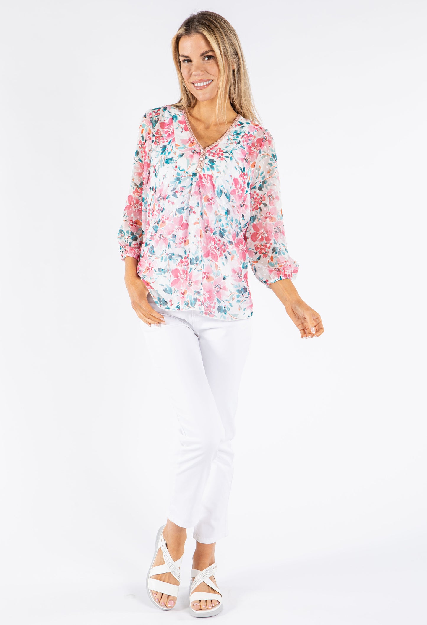 Floral Print Chiffon Blouse