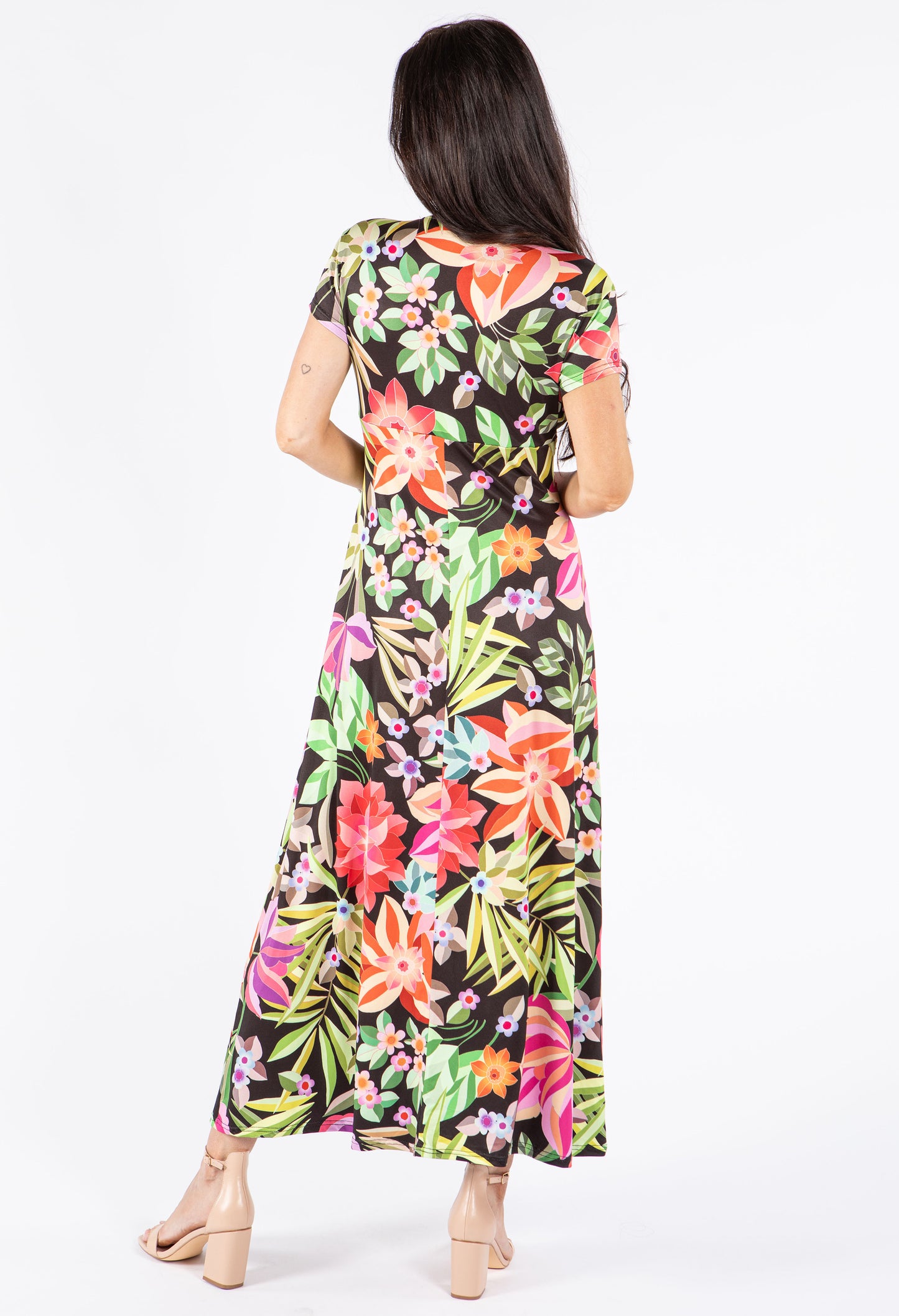 Floral Print Front Knot Dress