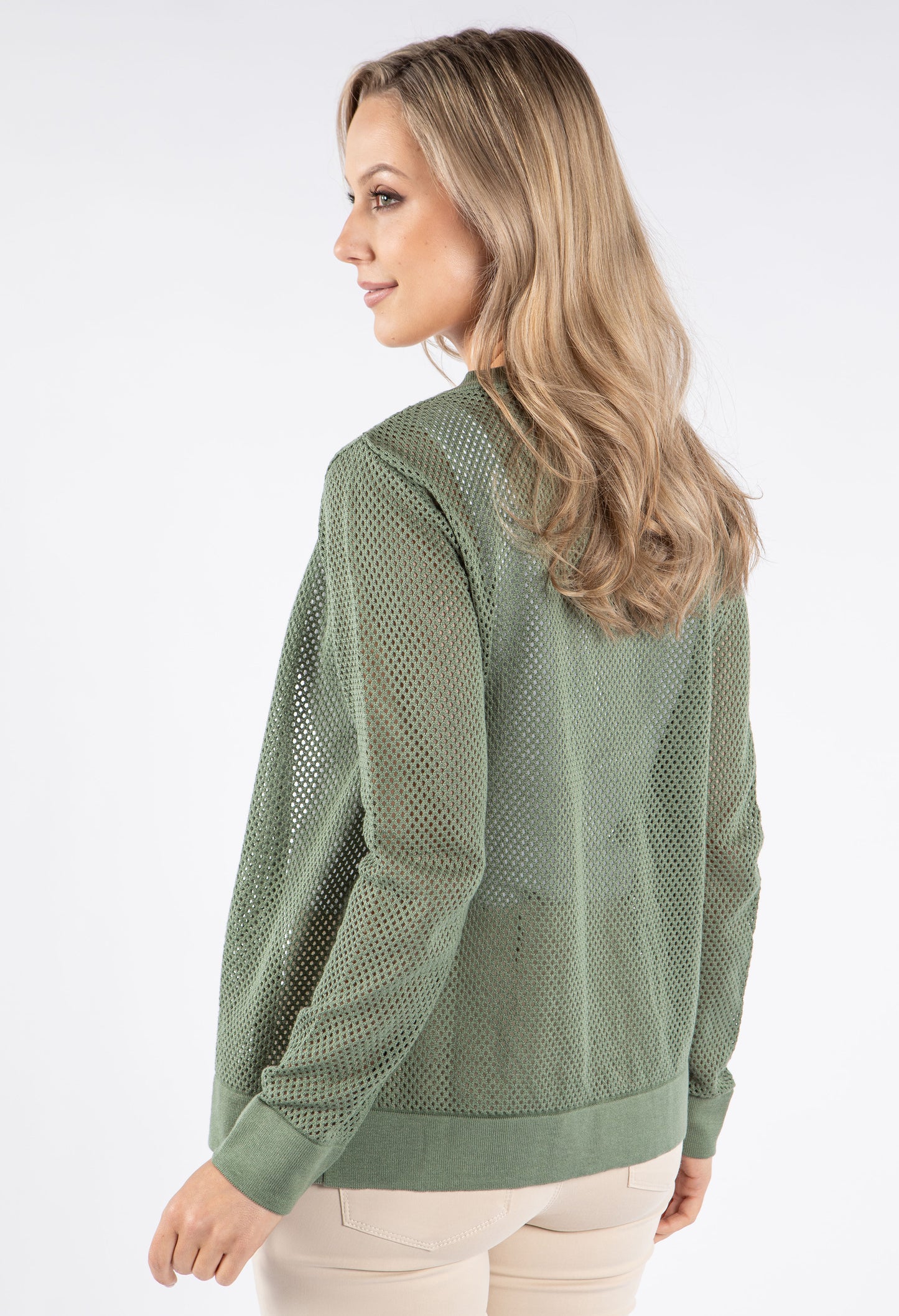 Crochet Knit Bomber Jacket