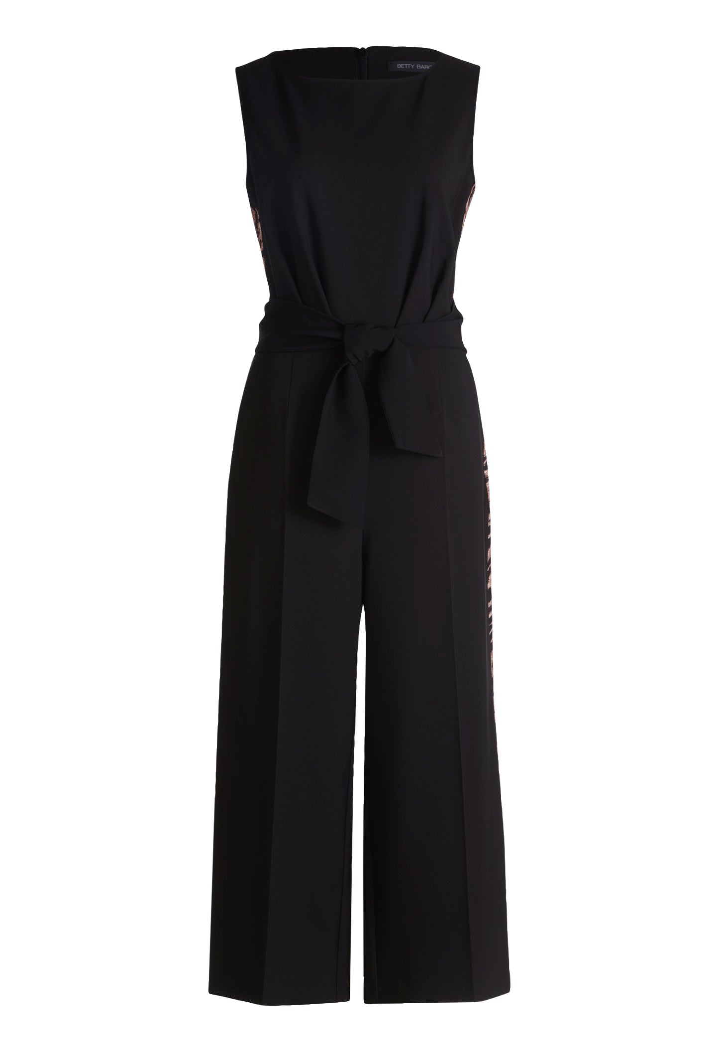 Sleeveless Leopard Print Detail Jumpsuit