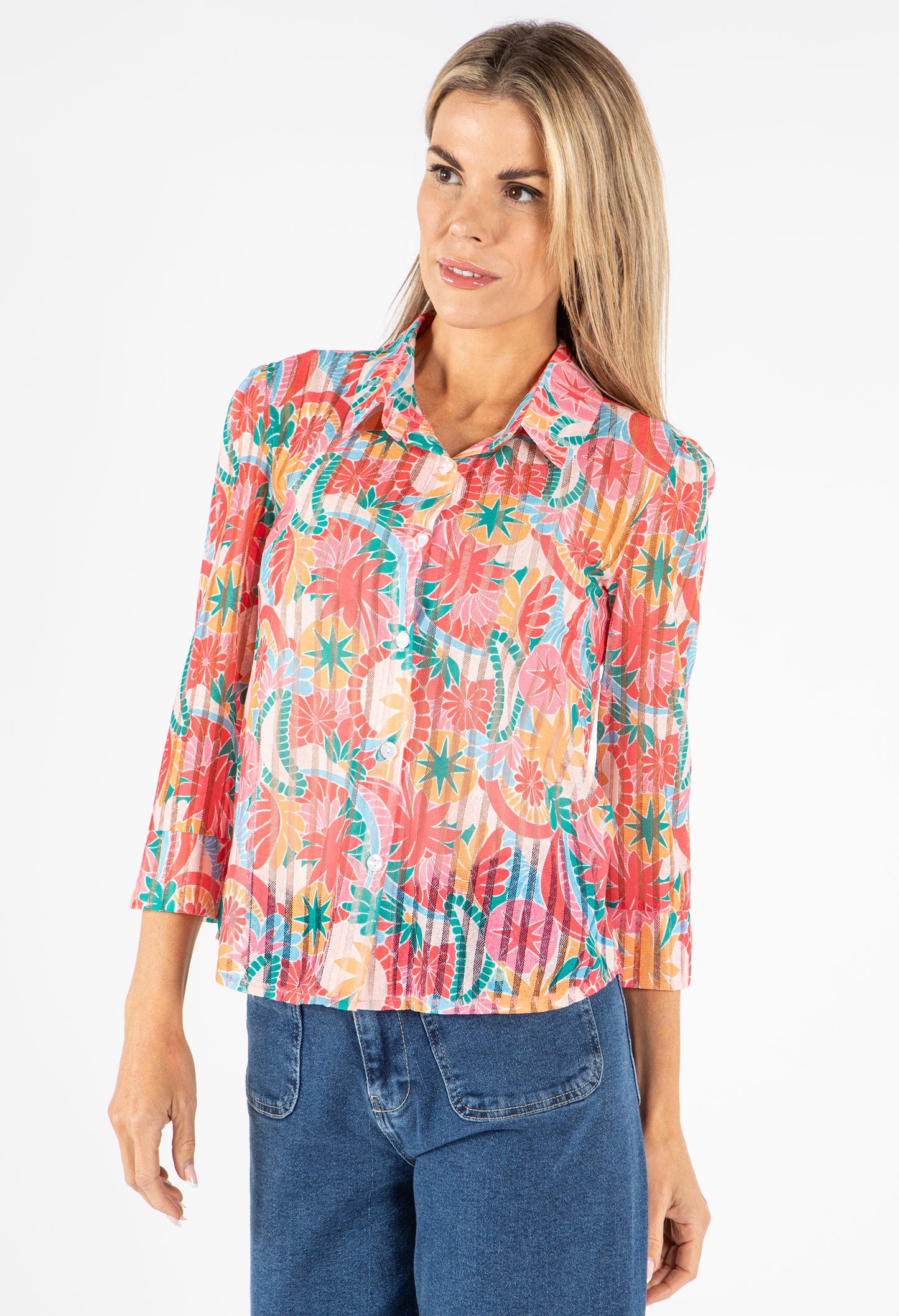 Floral Mesh Shirt