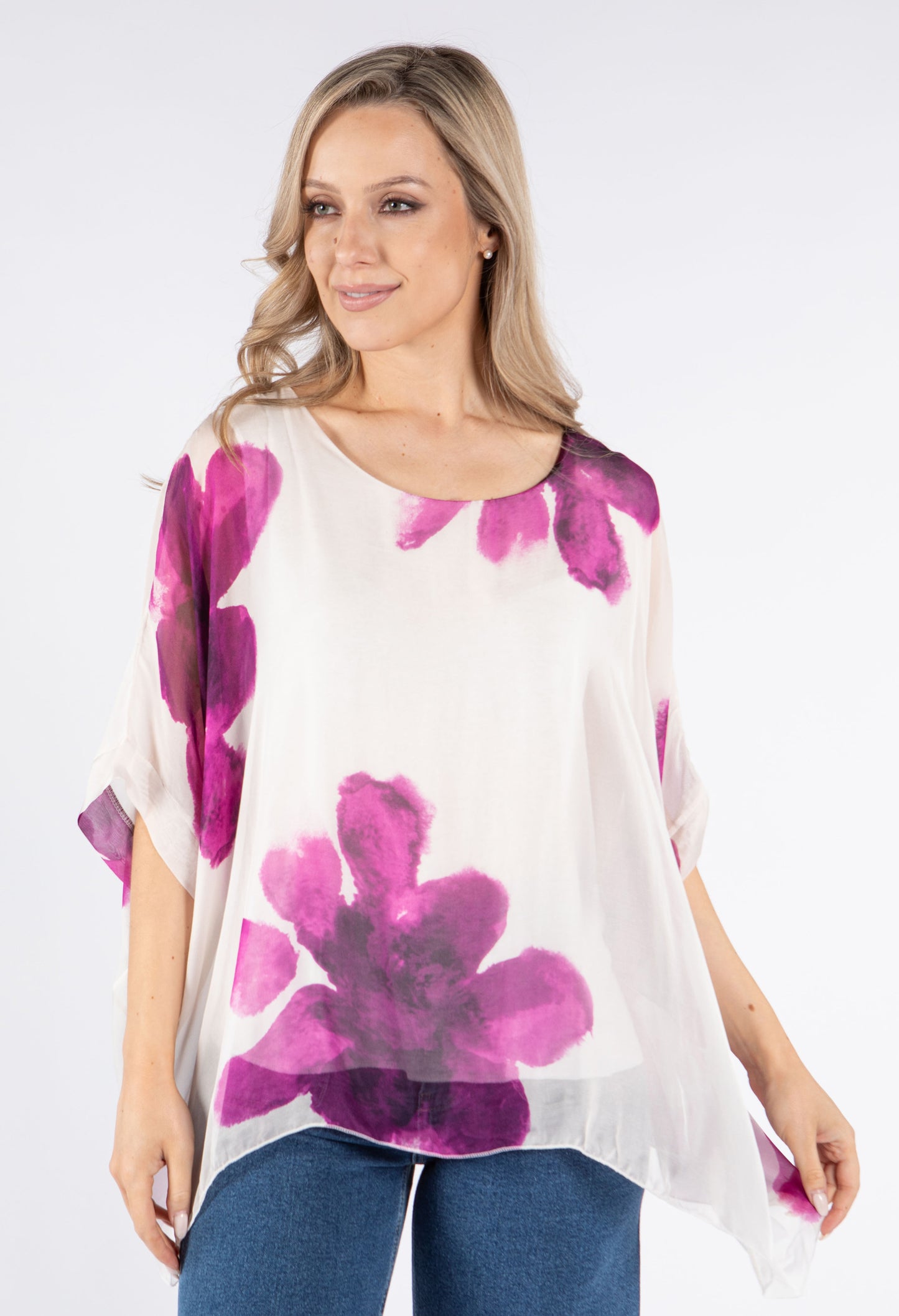 Abstract Floral Waterfall Top