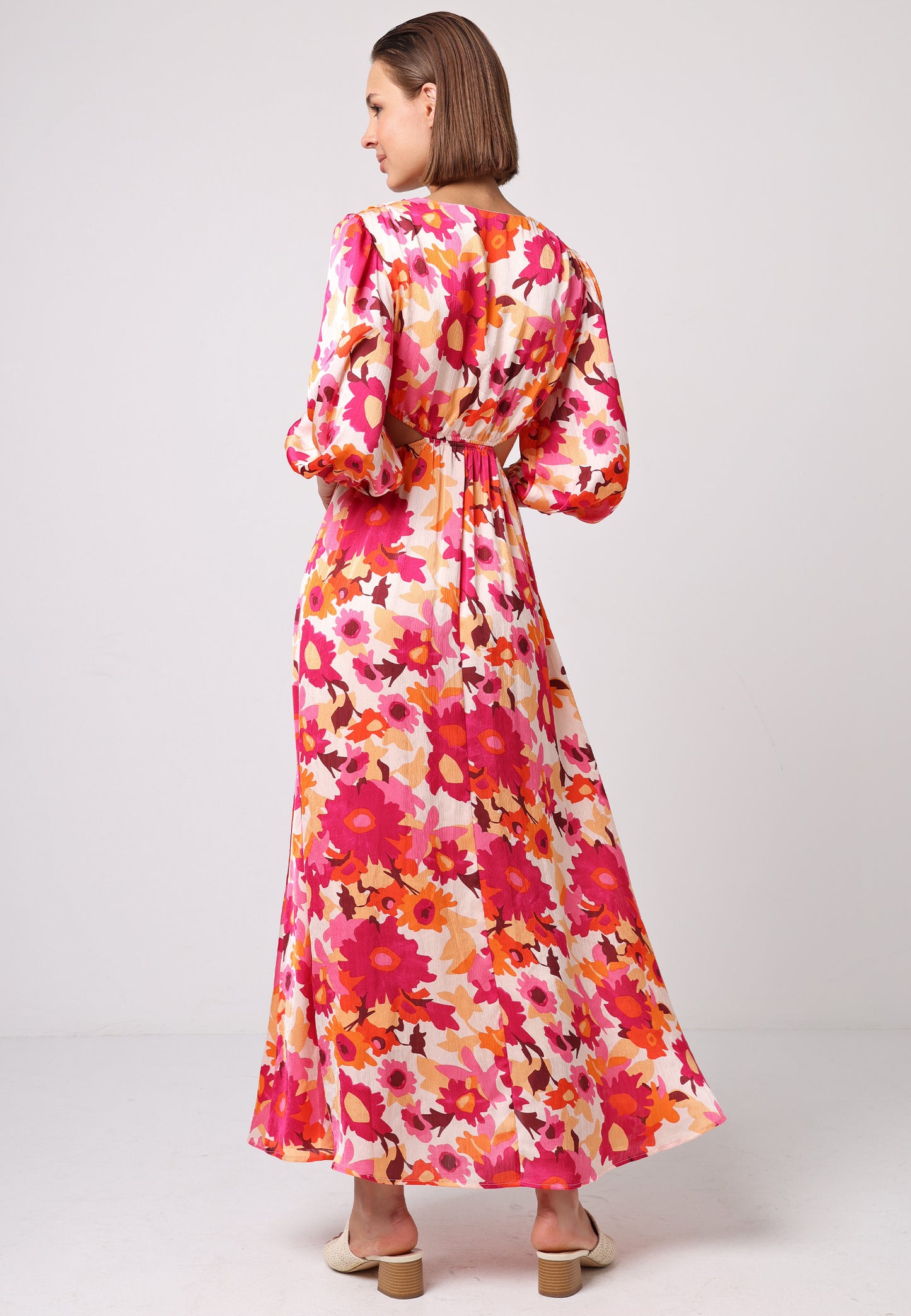 Cut Out Long Sleeve Maxi Dress