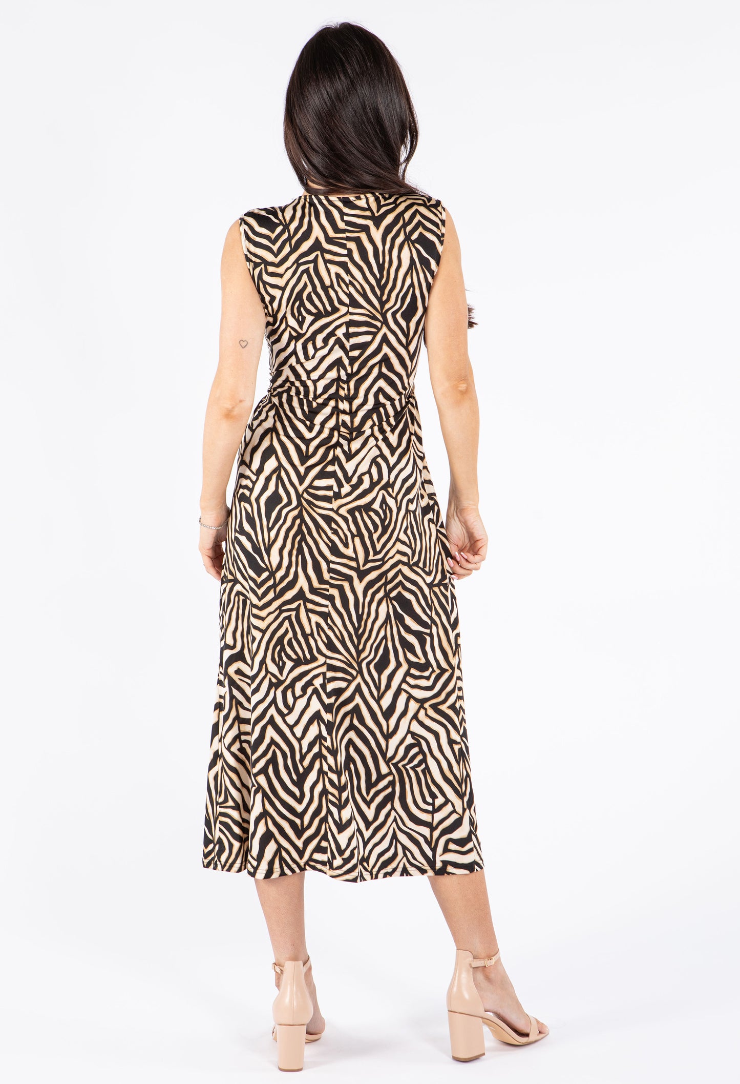 Zebra Print Front Knot Dress
