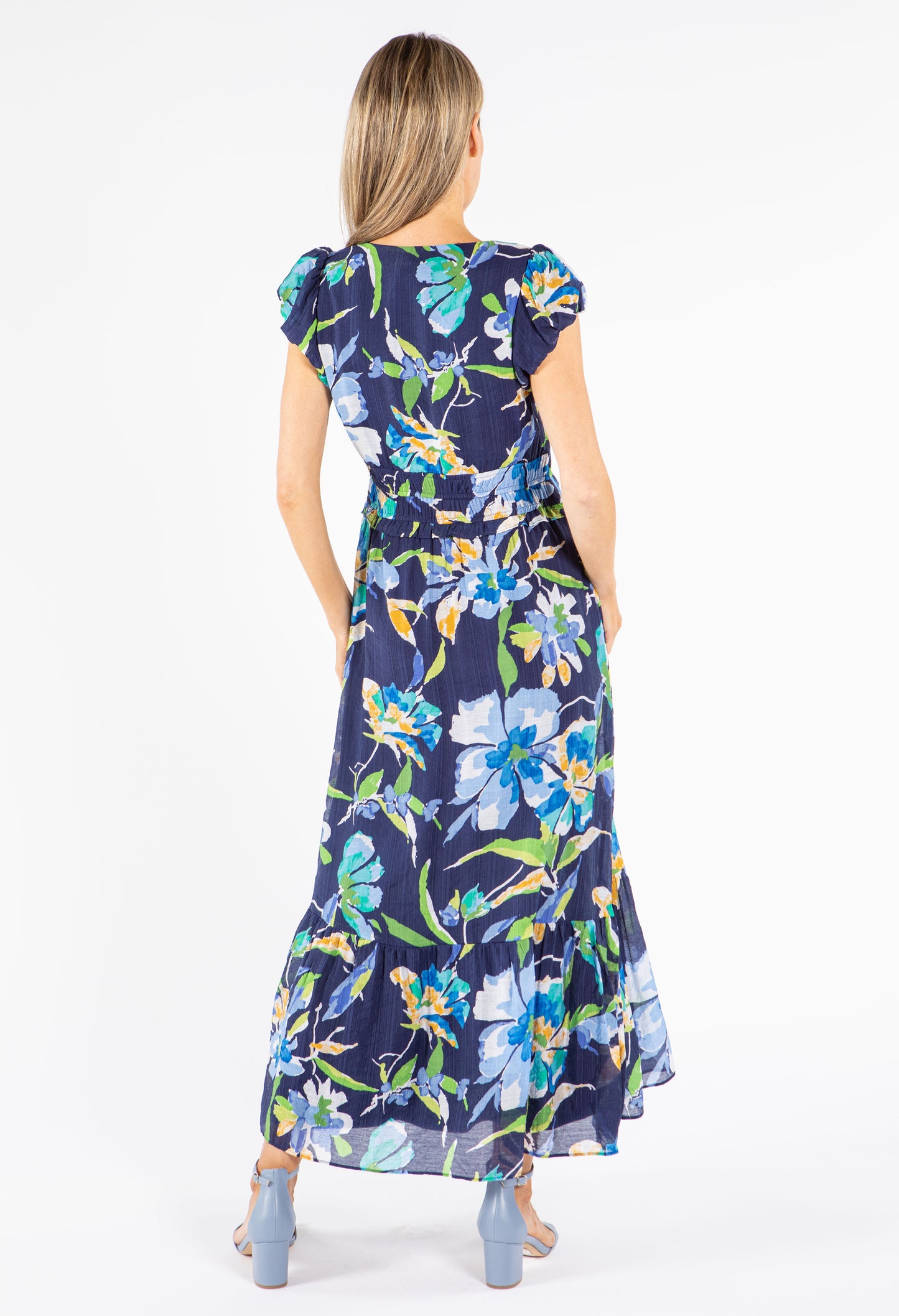 V-Neck Floral Print Dress