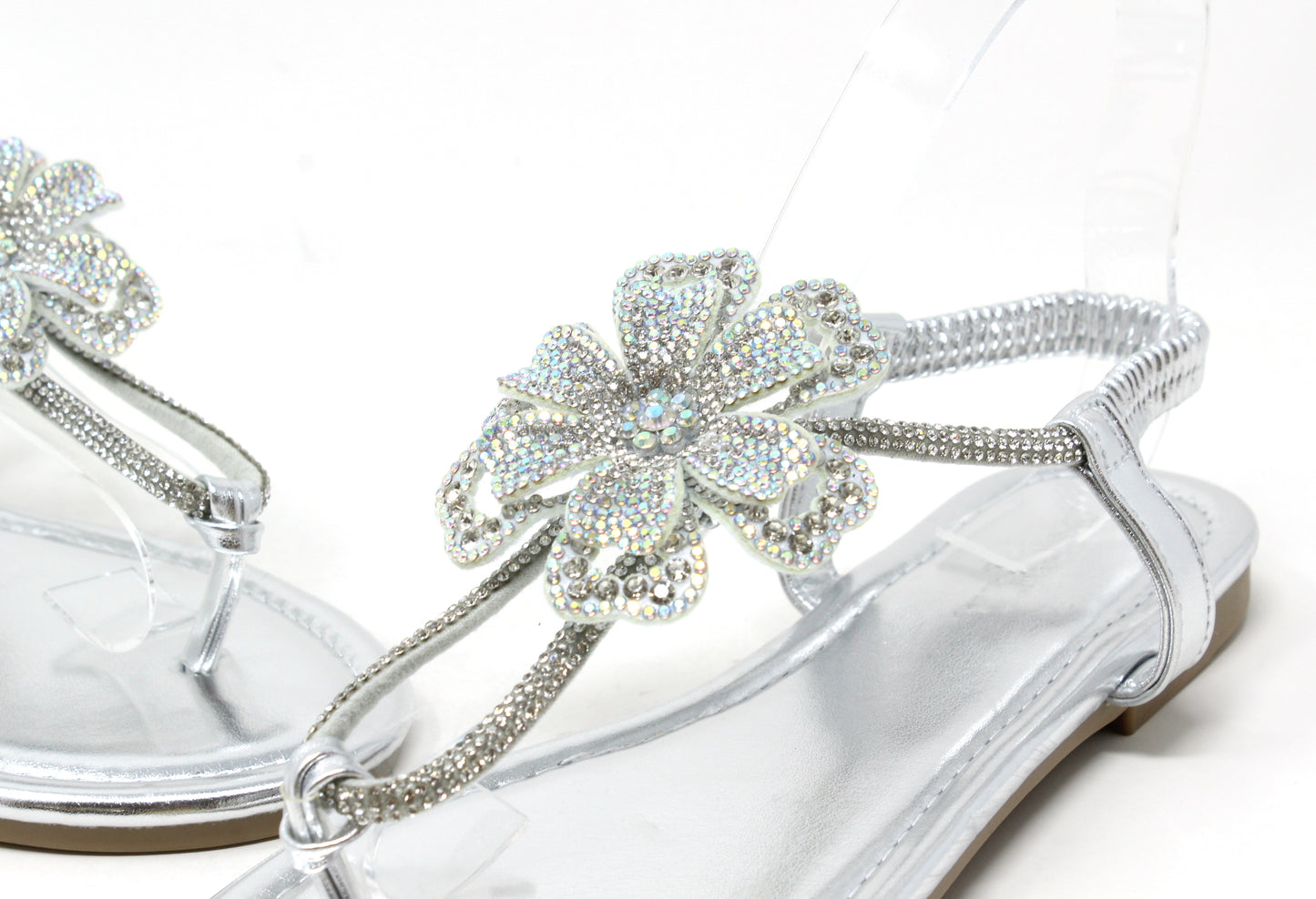 Diamante Flower Sandals