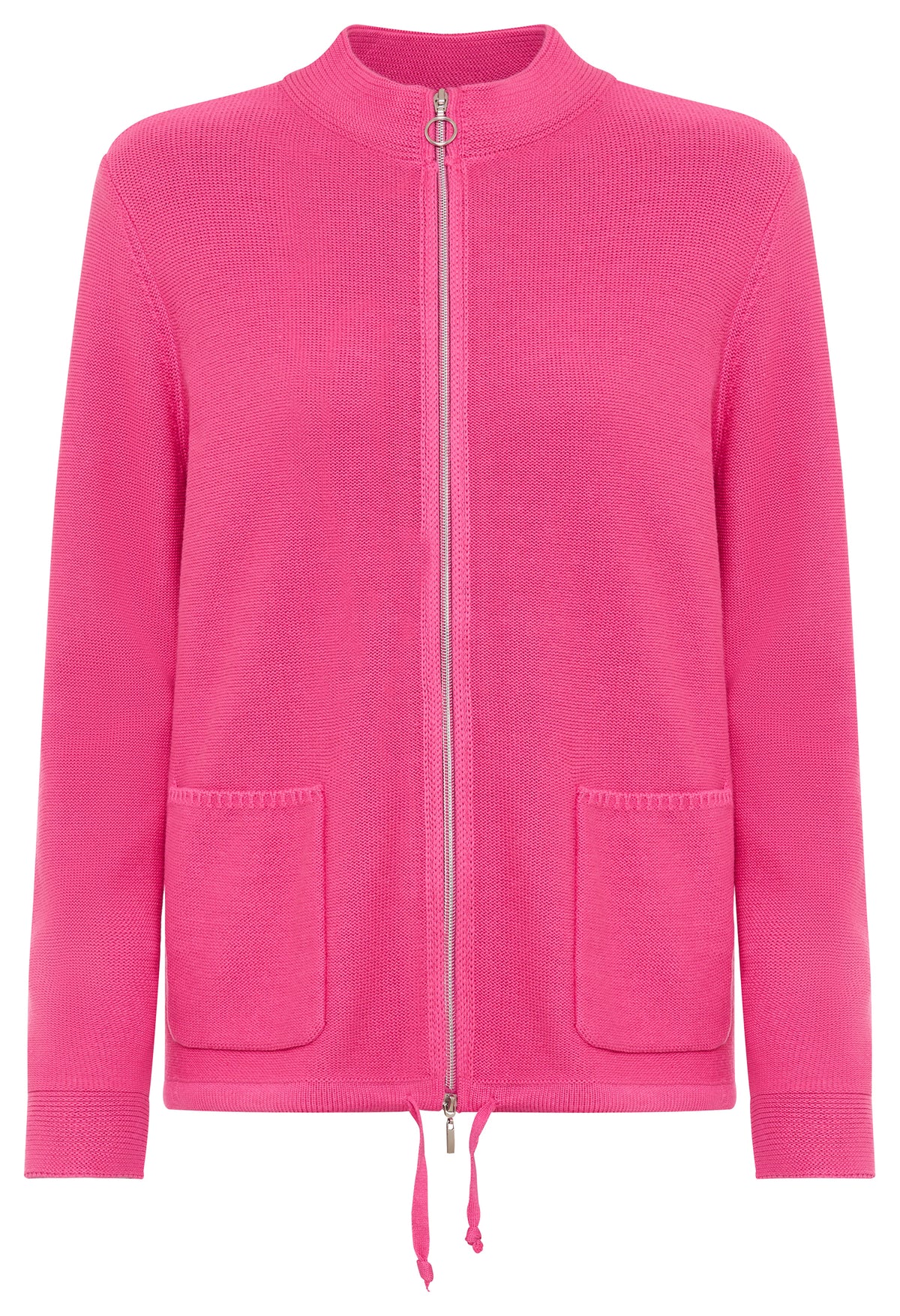 Zip-Up Knit Cardigan