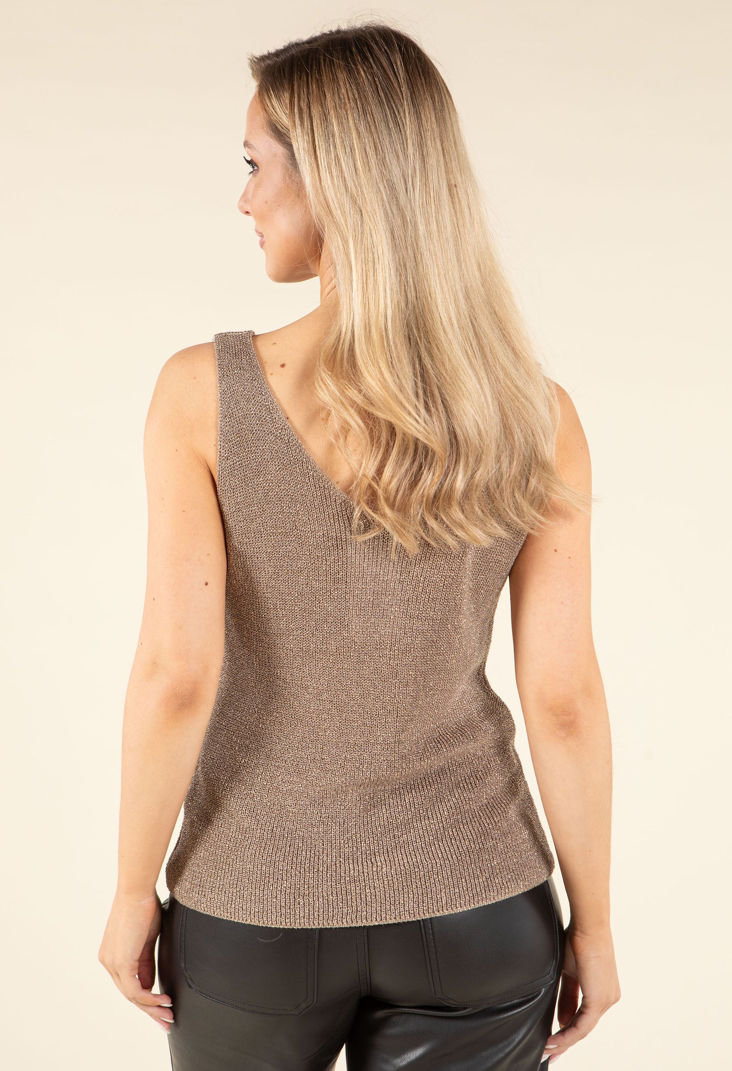 Sleeveless Lurex Knit Top