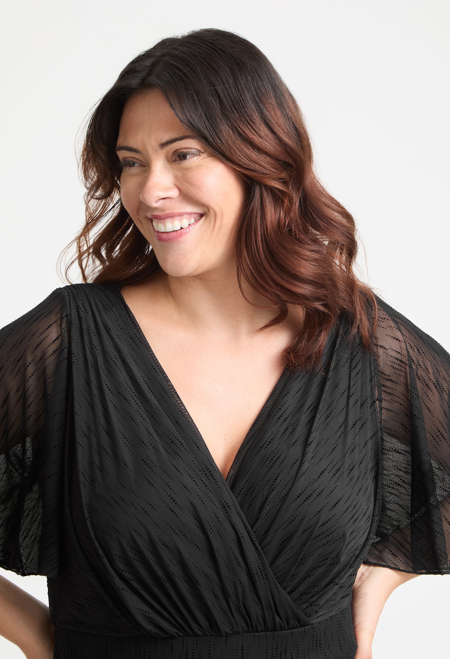 Julie Flock Hanky Hem Curve+ Dress