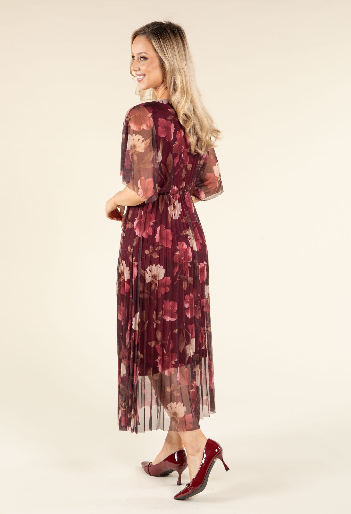 Floral Design Mesh Dress