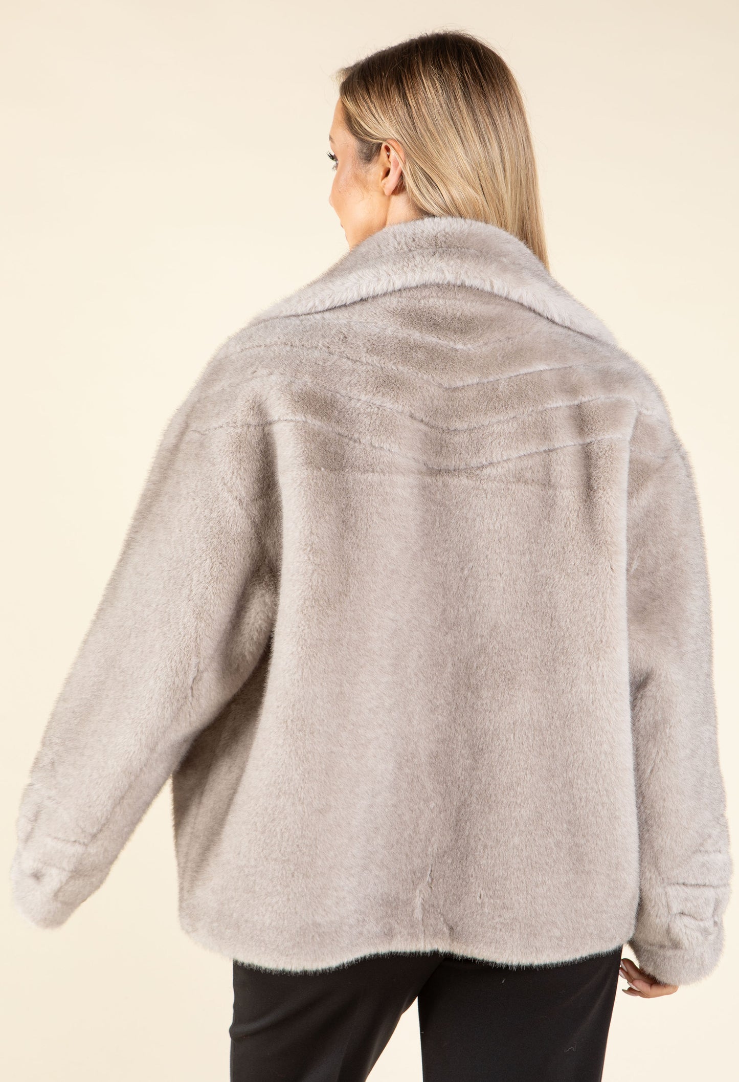 Relaxed Fit Faux Fur Jacket