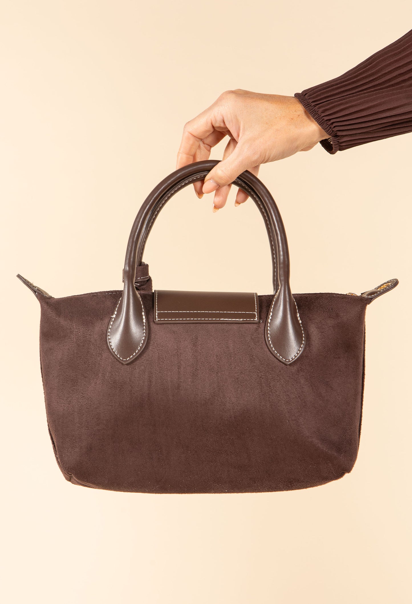 Faux Suede Mini Shopper Bag