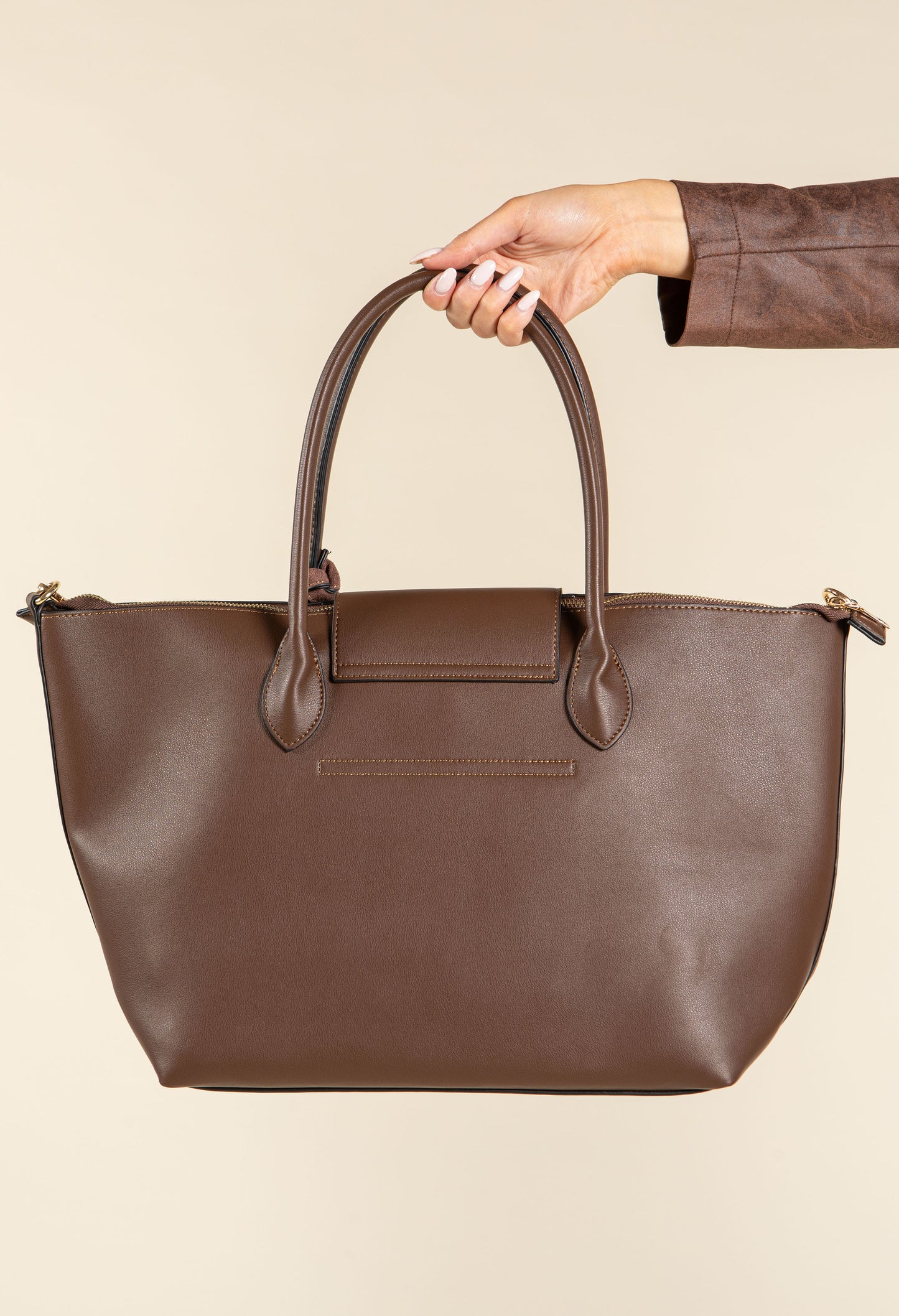 Faux Leather Shopper Bag