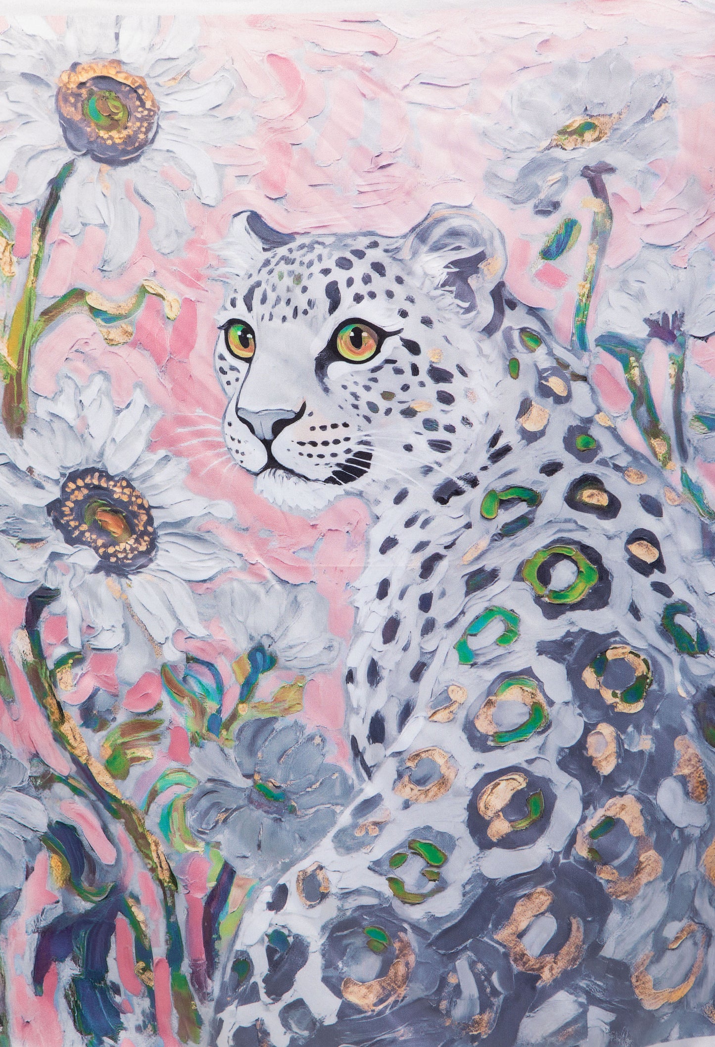 Leopard Print Satin Touch Scarf