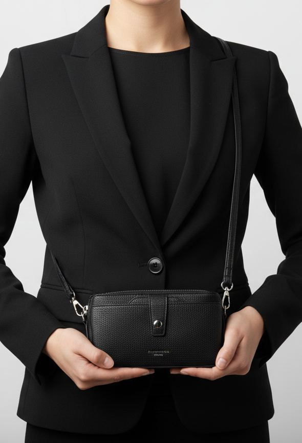 Faux Leather Multi Pocket Bag