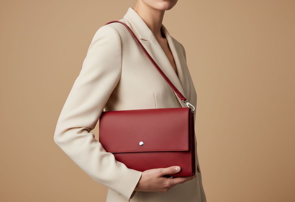 Faux Leather Envelope Bag