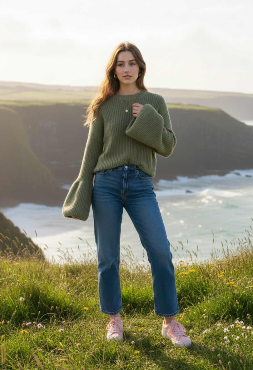 Balloon Sleeve Knit Jumper