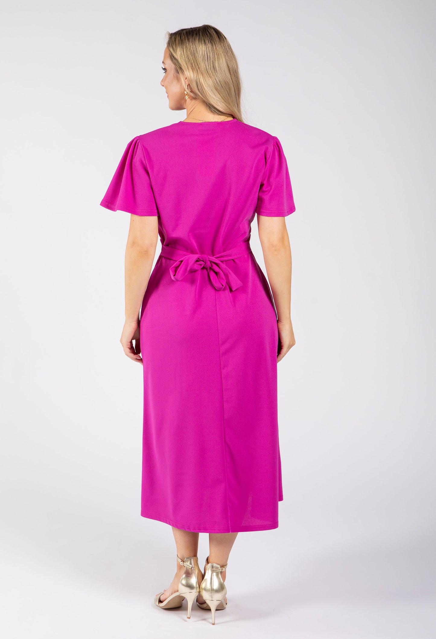 Wrap Style Midi Dress