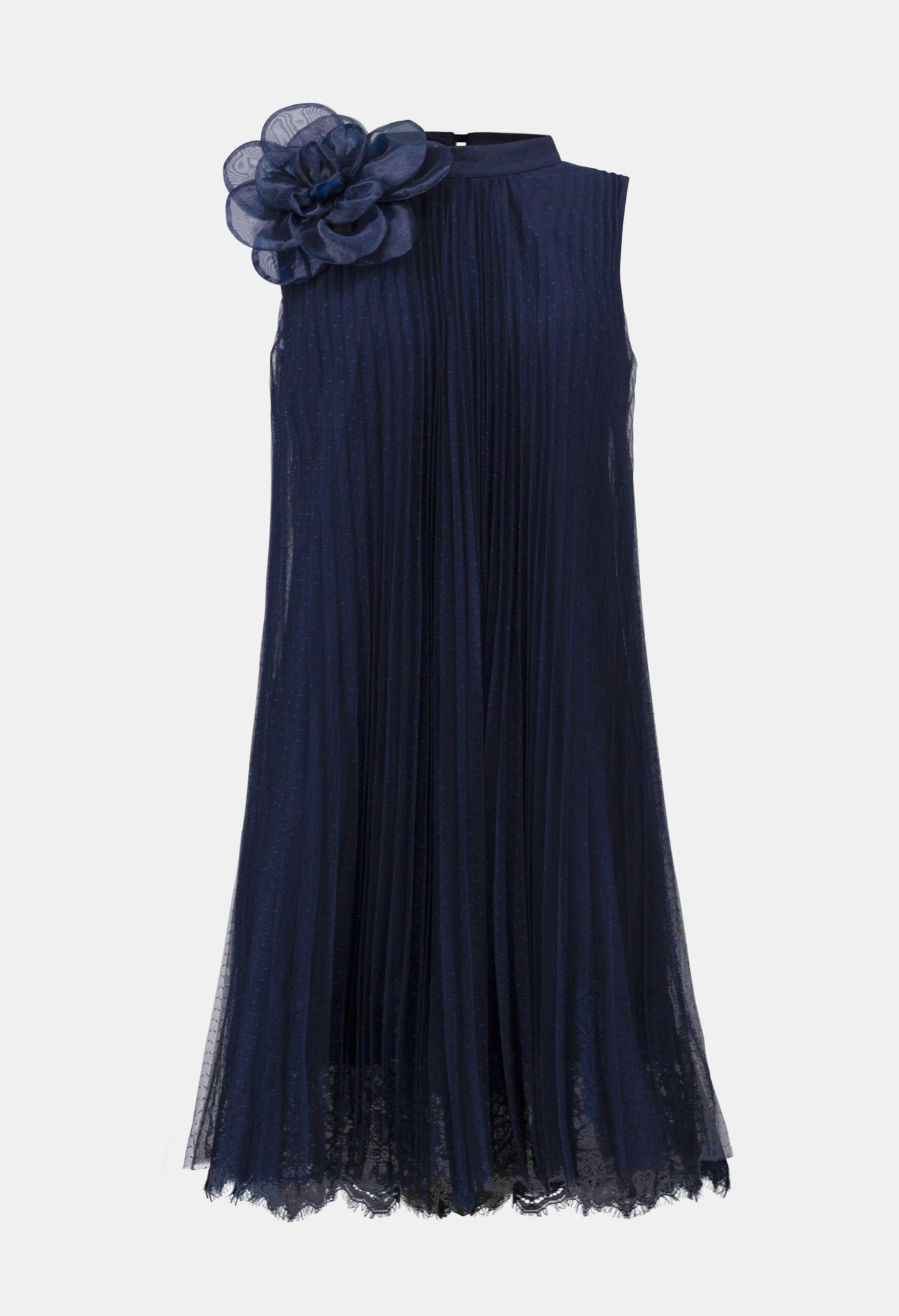 High-neck A-line Dress